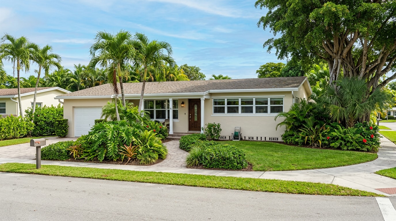 Elevated Florida home foundation typical of Miami Springs construction Elevated Florida home foundation typical of Miami Springs construction