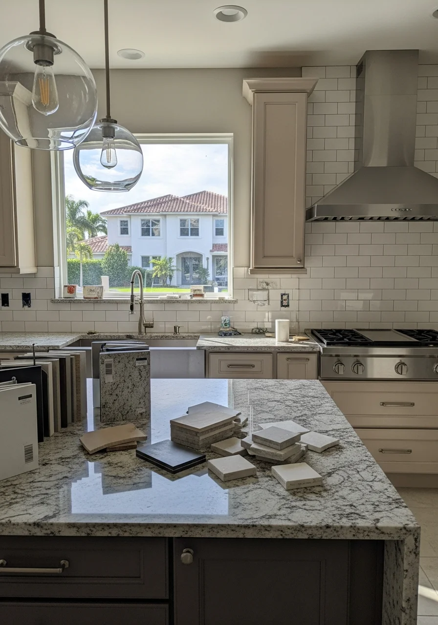 Bright contemporary kitchen with island seating, subway tile backsplash, and professional-grade fixtures